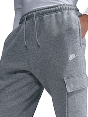Nike Grey Club Fleece Cargo Joggers - Image 4 of 9