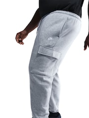 Nike Grey Club Fleece Cargo Joggers - Image 6 of 9