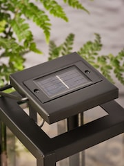 Lights4fun Black 22cm Solar Porto Lantern with TruGlow Candle - Image 6 of 6