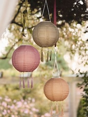Lights4fun Brown Green Pink Lucena Lanterns In New Colours - Image 1 of 6