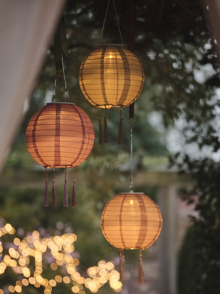 Lights4fun Brown Green Pink Lucena Lanterns In New Colours - Image 2 of 6 Lights4fun Brown Green Pink Lucena Lanterns In New Colours - Image 2 of 6