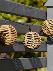 Lights4fun Natural Rattan Solar Fairy Lights - Image 4 of 5
