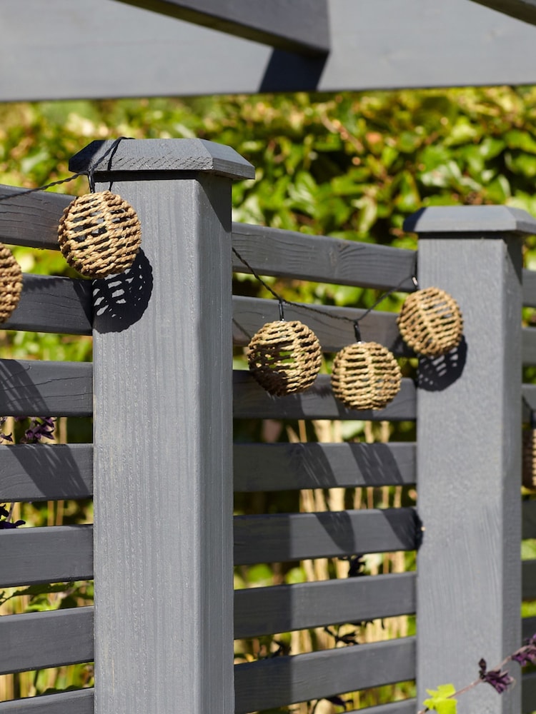 Lights4fun Natural Rattan Solar Fairy Lights - Image 5 of 5