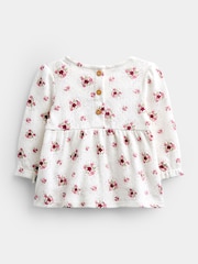 JoJo Maman Bébé Rose Pink Floral Blouse, Leggings & Gilet Baby Set - Image 3 of 8
