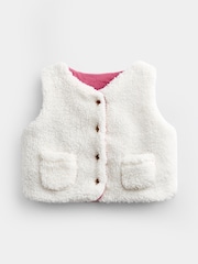 JoJo Maman Bébé Rose Pink Floral Blouse, Leggings & Gilet Baby Set - Image 6 of 8