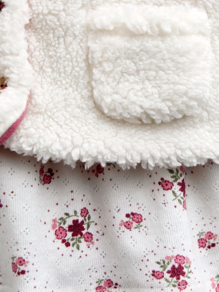JoJo Maman Bébé Rose Pink Floral Blouse, Leggings & Gilet Baby Set - Image 8 of 8 JoJo Maman Bébé Rose Pink Floral Blouse, Leggings & Gilet Baby Set - Image 8 of 8