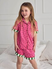 Chelsea Peers Pink Watermelon Print Short Pyjamas Set - Image 1 of 8
