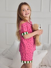 Chelsea Peers Pink Watermelon Print Short Pyjamas Set - Image 5 of 8