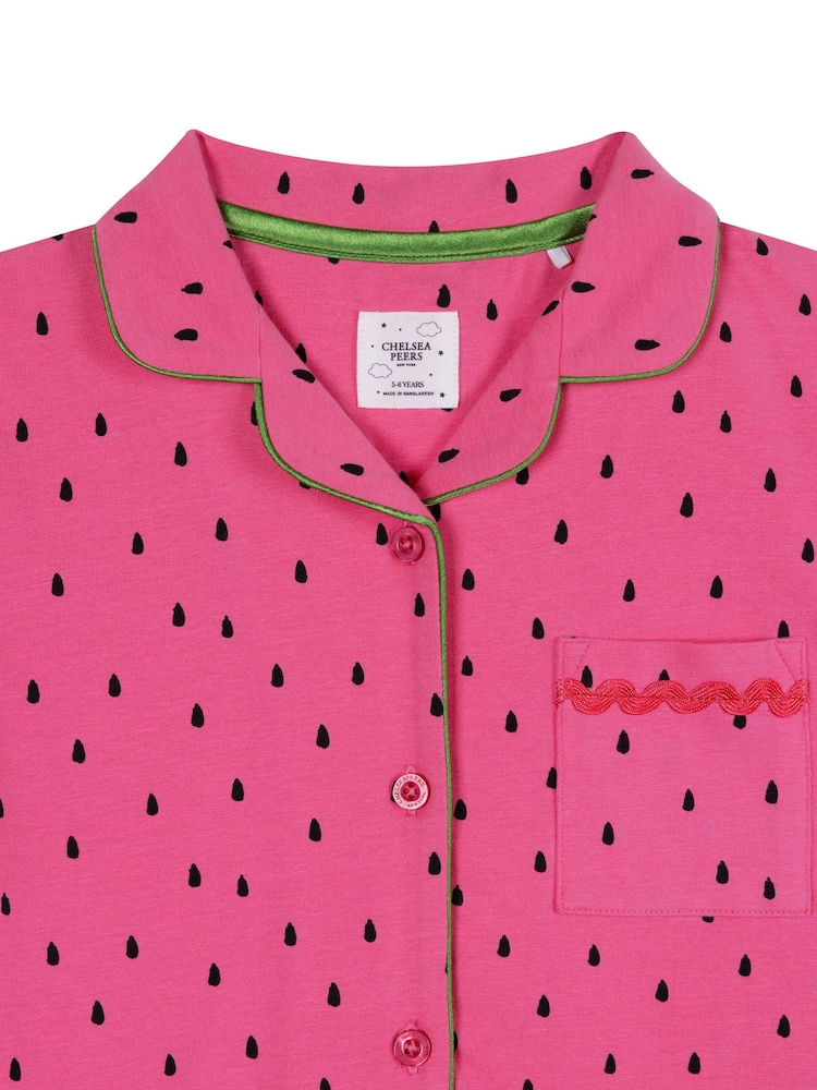 Chelsea Peers Pink Watermelon Print Short Pyjamas Set - Image 8 of 8