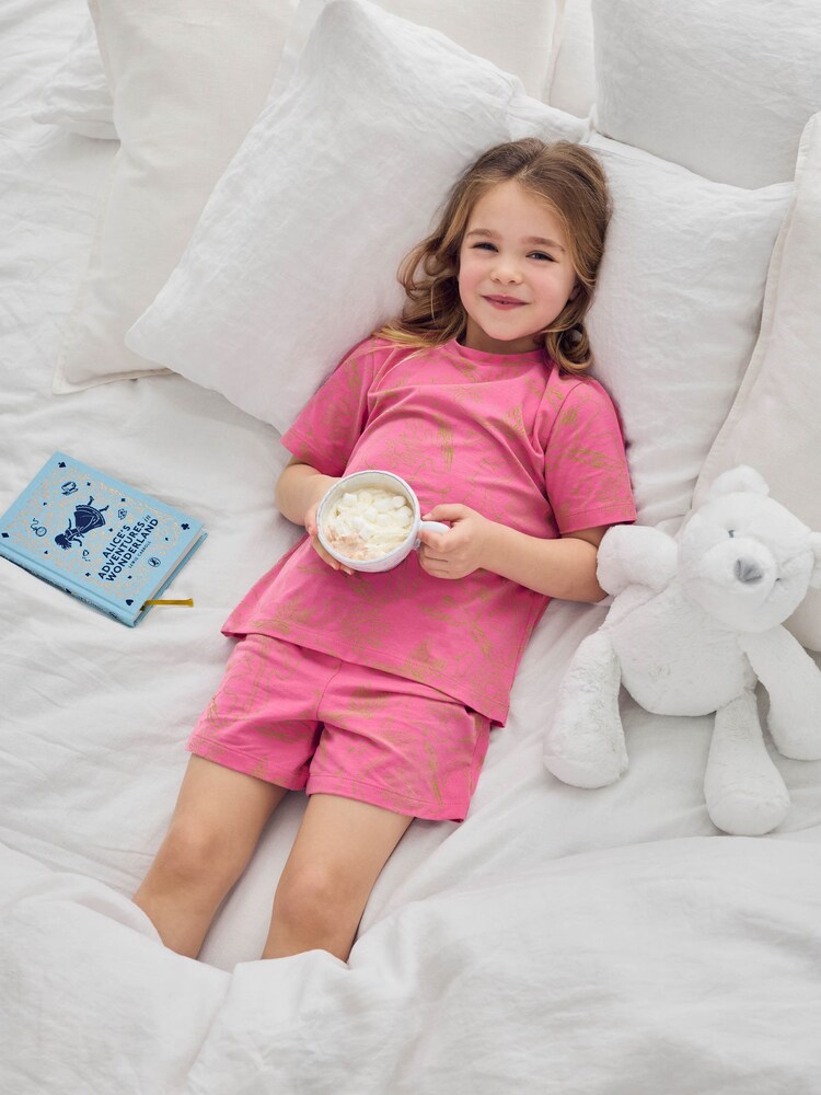 Chelsea Peers Pink Fiesta Graphic Print Short Pyjamas Set - Image 1 of 9