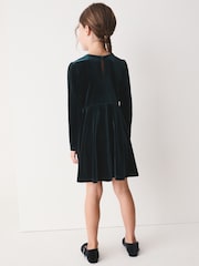 Green Velvet Skater Dress (3-16yrs) - Image 3 of 7