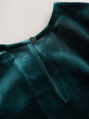 Green Velvet Skater Dress (3-16yrs) - Image 7 of 7