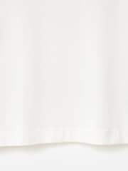 Oliver Bonas Cream Ecru Broderie Sleeve Cotton T-Shirt - Image 5 of 7