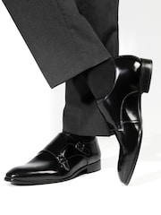 ブラック - Jones Bootmaker Naveen スマート レザー モンクストラップ シューズ - 画像 1 / 6