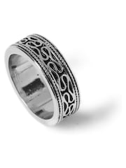 DCK Mens Silver Tone Swirl Band Ring - Image 2 of 2
