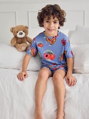 Chelsea Peers Blue Fruit Party Print Short Pyjamas Set - Image 4 of 7