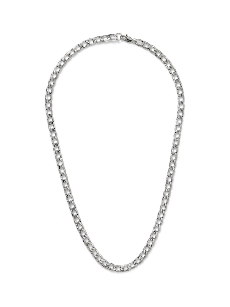 DCK Mens Silver Tone Textured Curb Chain Necklace - Image 1 of 1 DCK Mens Silver Tone Textured Curb Chain Necklace - Image 1 of 1