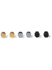 DCK Mens Silver Stainless Steel Earrings 3 Pack - Image 2 of 2