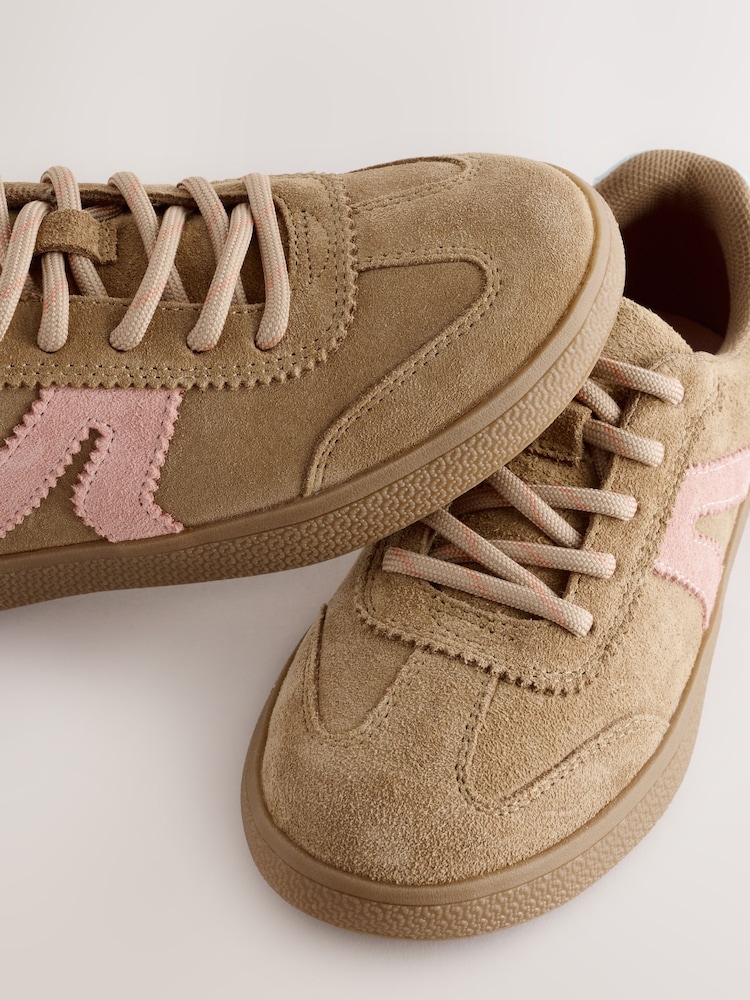 Tan/Pink Wide Fit (G) Retro Trainers - Image 5 of 5 Tan/Pink Wide Fit (G) Retro Trainers - Image 5 of 5