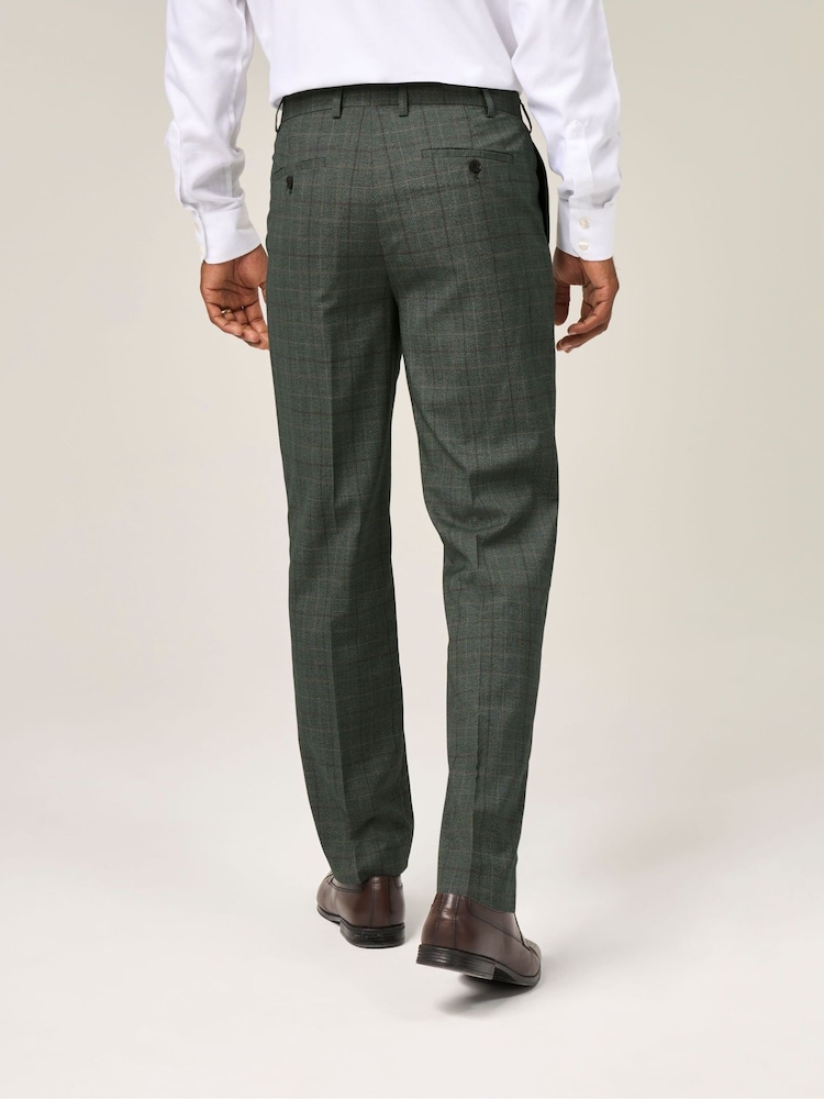 Skopes Green Wesley Tailored Fit Check Suit Trousers - Image 2 of 4