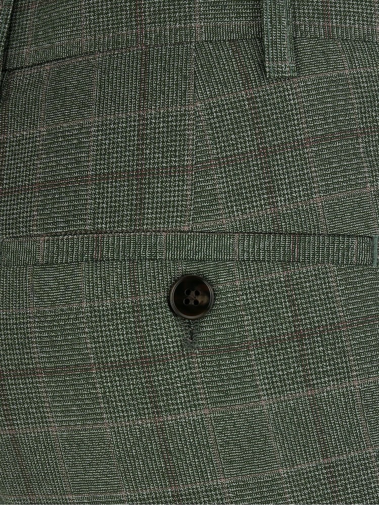 Skopes Green Wesley Tailored Fit Check Suit Trousers - Image 4 of 4