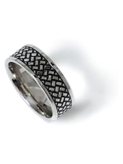 DCK Mens Silver Stainless Steel Plait Ring - Image 1 of 2