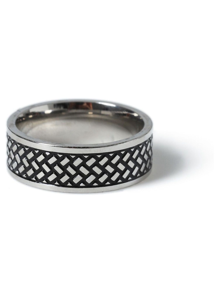 DCK Mens Silver Stainless Steel Plait Ring - Image 2 of 2 DCK Mens Silver Stainless Steel Plait Ring - Image 2 of 2
