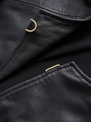 CERENE Blythe Black Real Leather Cape Jacket - Image 8 of 10