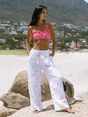 Chelsea Peers White Cheesecloth Embroidered Sunburst Trousers - Image 1 of 5