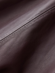 CERENE Blythe Burgundy Red Real Leather Cape Jacket - Image 8 of 9