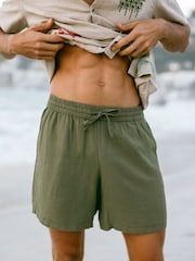 Chelsea Peers Khaki Green Relaxed Side Pocket Shorts - Image 2 of 5