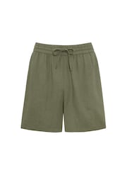 Chelsea Peers Khaki Green Relaxed Side Pocket Shorts - Image 5 of 5