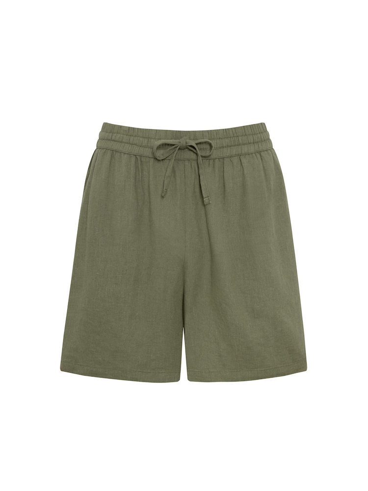 Chelsea Peers Khaki Green Relaxed Side Pocket Shorts - Image 5 of 5