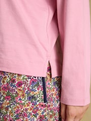 Joules Pink Cotton Long Sleeve Pyjama Top - Image 5 of 6