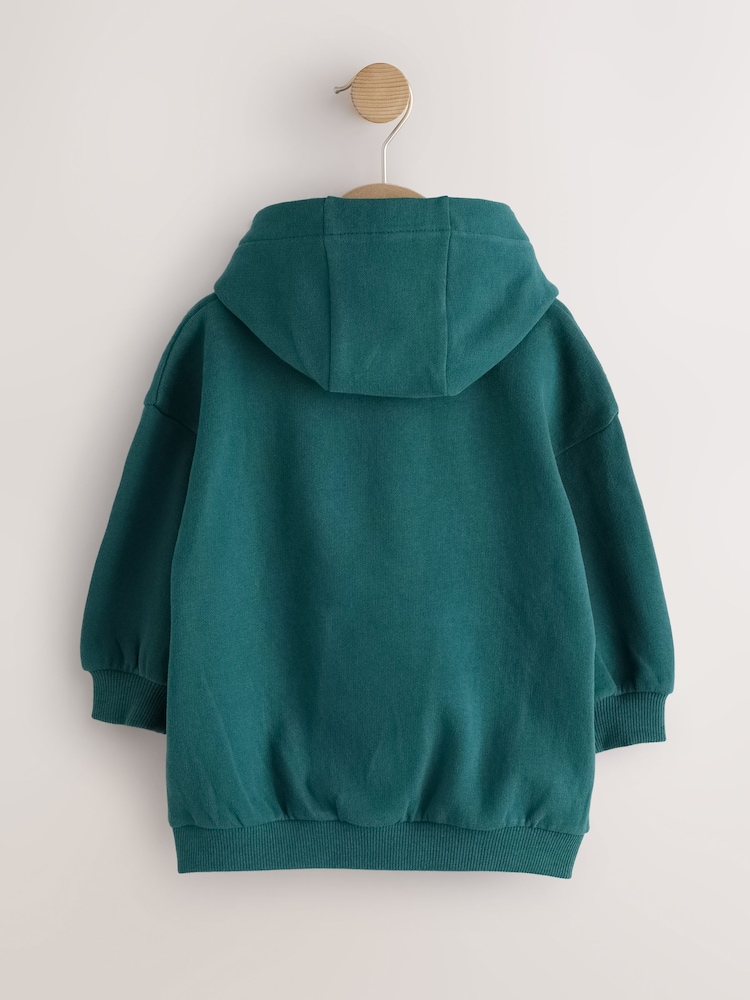 Dark Green Soft Touch Hoodie (3mths-7yrs) - Image 2 of 4