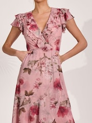 وردي - Jolie Moi Ruffled Mesh Maxi Dress - Image 3 of 6