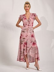 وردي - Jolie Moi Ruffled Mesh Maxi Dress - Image 5 of 6