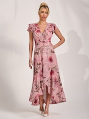 وردي - Jolie Moi Ruffled Mesh Maxi Dress - Image 6 of 6