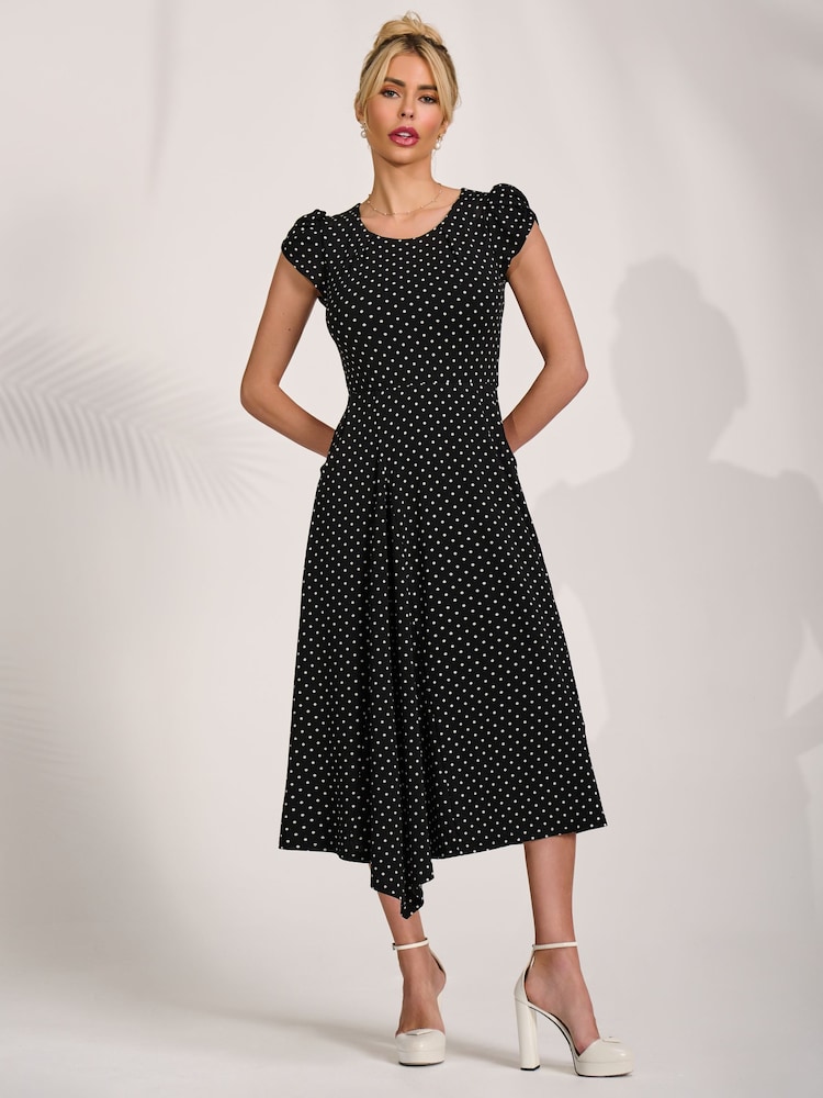 أسود - Jolie Moi Lap Over Short Sleeve Jersey Dress - Image 6 of 6 أسود - Jolie Moi Lap Over Short Sleeve Jersey Dress - Image 6 of 6