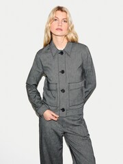 Jigsaw Black Chambray Utility Jacket - Image 1 of 4