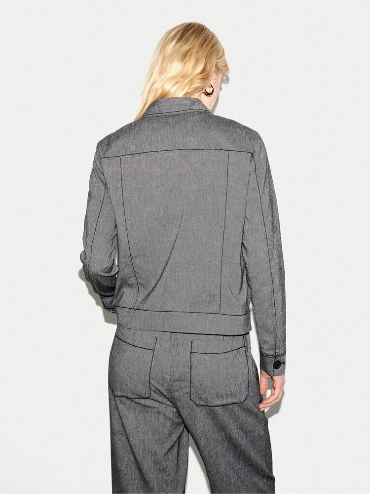 Jigsaw Black Chambray Utility Jacket - Image 2 of 4