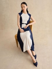 Hobbs Blue Petite Andrea Dress - Image 4 of 5