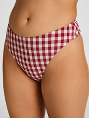Hunkemöller Red Highleg High Waisted Amalfi Bikini Bottoms - Image 3 of 5