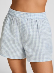 Hunkemöller Blue Seersucker Pyjama Shorts - Image 2 of 5