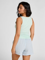 Hunkemöller Blue Seersucker Pyjama Shorts - Image 3 of 5