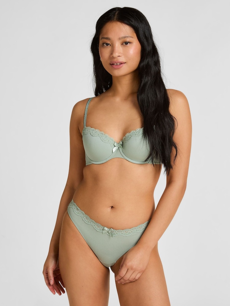 Hunkemoller Green Lola Thong - Image 1 of 4