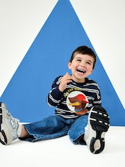 JoJo Maman Bébé Navy Blue Skater Dog Appliqué Sweatshirt - Image 1 of 6