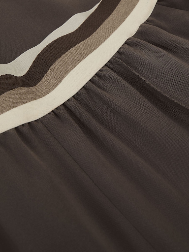 Reiss Mocha Brown Sonnie Elasticated-Waist Wide-Leg Trousers - Image 6 of 6 Reiss Mocha Brown Sonnie Elasticated-Waist Wide-Leg Trousers - Image 6 of 6