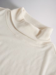 The Set Premium Sheer Roll Neck Long Sleeve T-Shirt With Wool Cream - Image 9 of 9