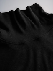 The Set Premium Sheer Roll Neck Long Sleeve T-Shirt With Wool Black - Image 4 of 5